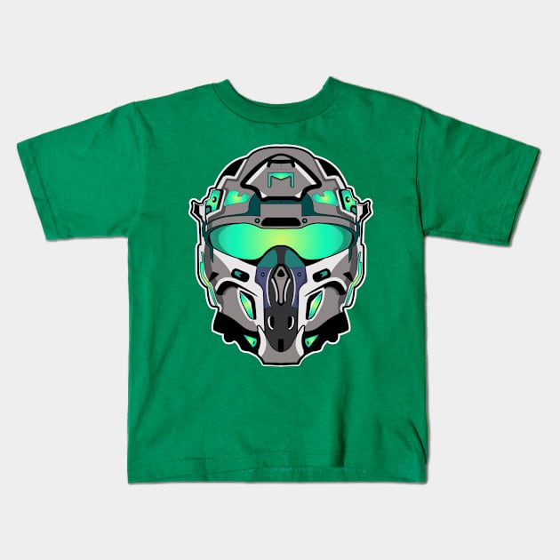 Raceforce Helmet Kids T-Shirt by JD Bright Studio